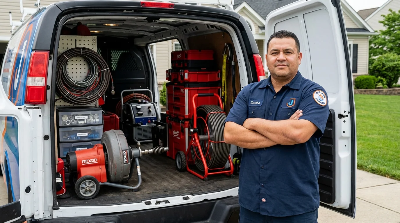 Professional drain cleaning equipment and Johns Plumbing LLC plumber in Crow Agency