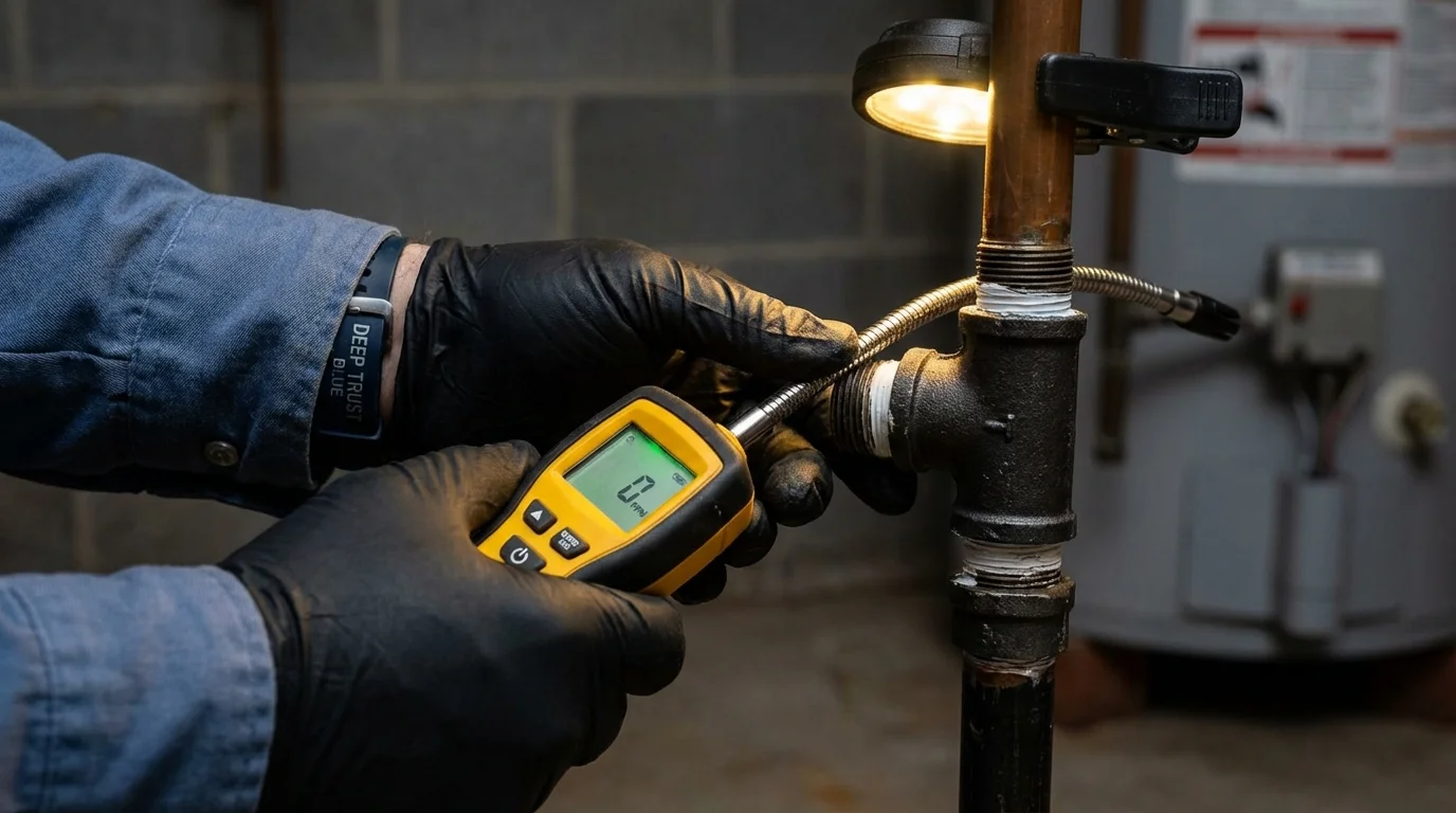 Gas leak detection with electronic sniffer by Johns Plumbing LLC in Crow Agency