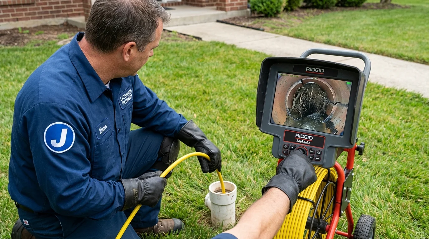 Sewer camera inspection being performed by Johns Plumbing LLC in Crow Agency